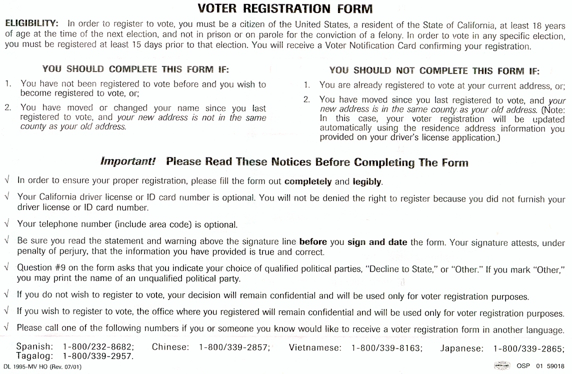 California Motor Vehicle Department Form DL44