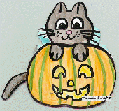 Cat on Pumpkin